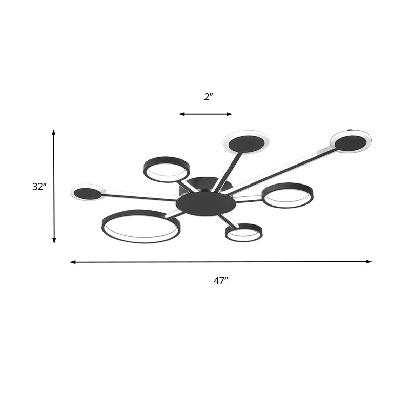 Modern Acrylic Sputnik Flush Mount Light - 4/5/6 Lights -White/Warm LED