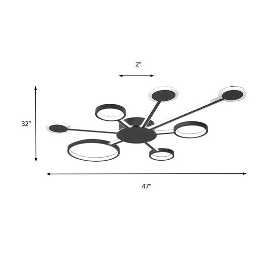 Modern Acrylic Sputnik Flush Mount Light - 4/5/6 Lights -White/Warm LED