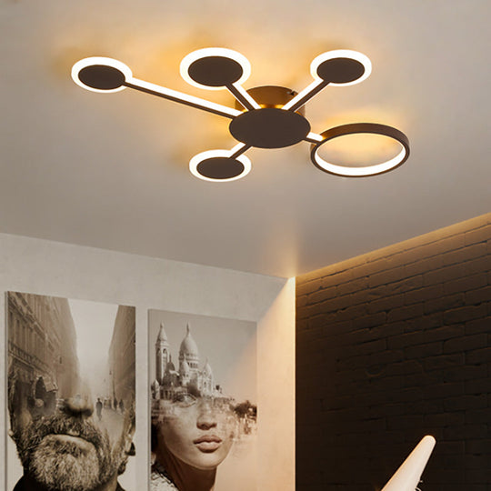 Modern Acrylic Sputnik Flush Mount Light - 4/5/6 Lights -White/Warm LED