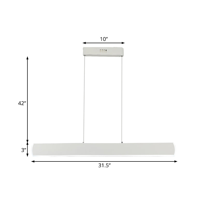 Sleek Acrylic White LED Pendant Light for Dining Room – 31.5"/39" Wide