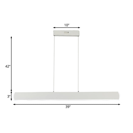 Sleek Acrylic White LED Pendant Light for Dining Room – 31.5"/39" Wide