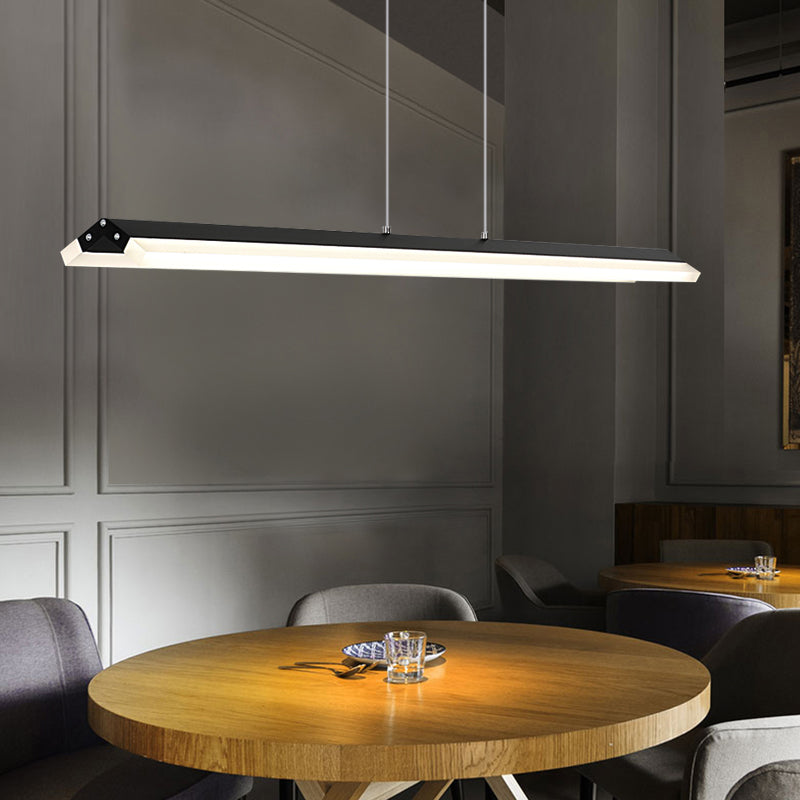 Modern Rectangular Pendant LED Ceiling Lamp for Dining Room in Warm/White Light, 27.5"/35.5"/43" Wide