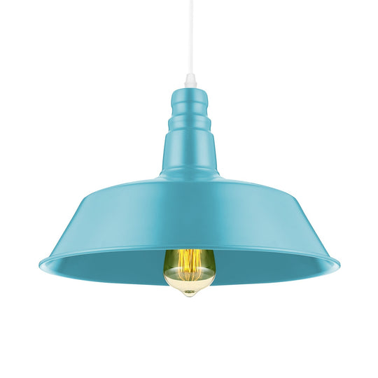 Suspension de salon de grange - Lampe suspendue en métal de style industriel de 10/14 pouces de large à 1 ampoule (rose/jaune) avec cordon réglable