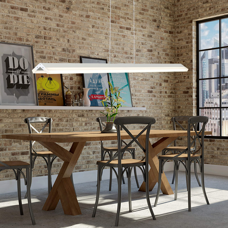 Modern Rectangular Pendant LED Ceiling Lamp for Dining Room in Warm/White Light, 27.5"/35.5"/43" Wide