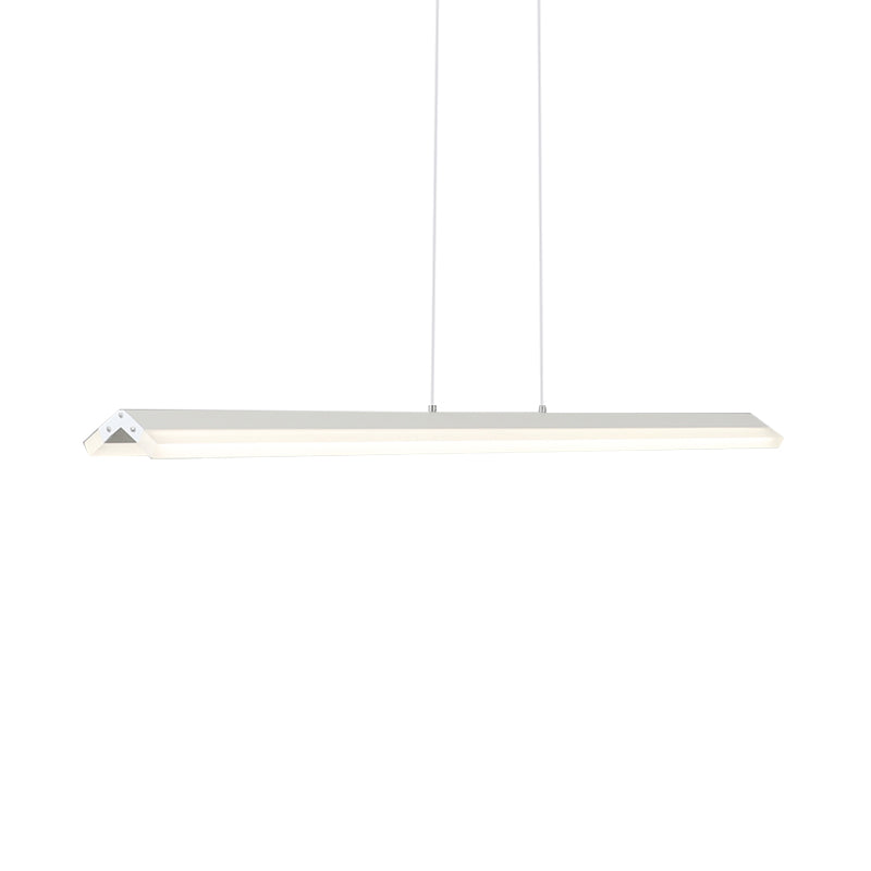 Modern Rectangular Pendant Lighting - Acrylic Black/White Led Ceiling Lamp For Dining Room