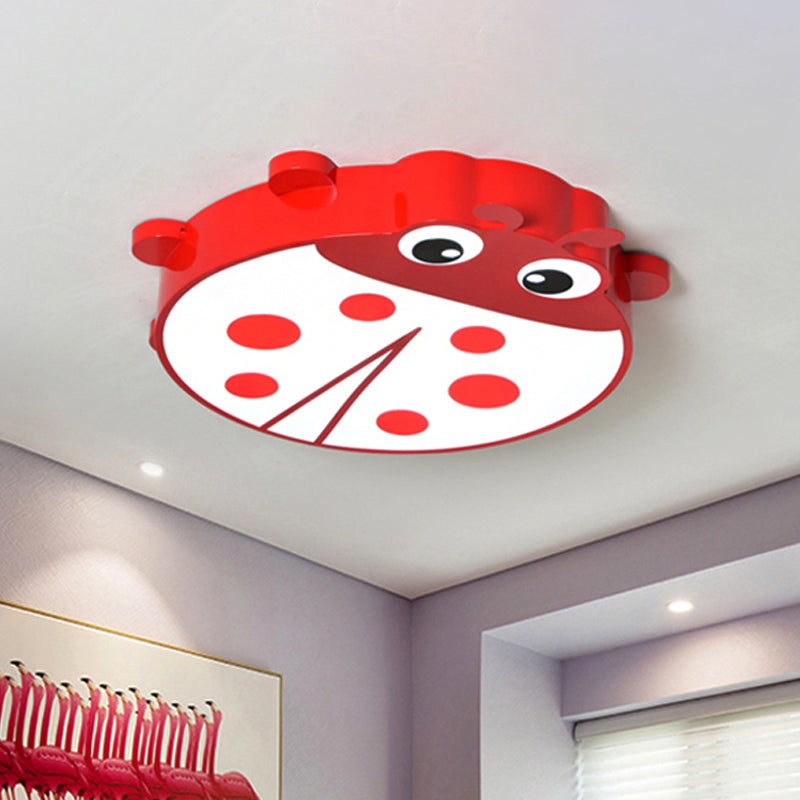 Baby Room Cartoon Ladybug Ceiling Mount Light - Slim Acrylic & Metal Lamp