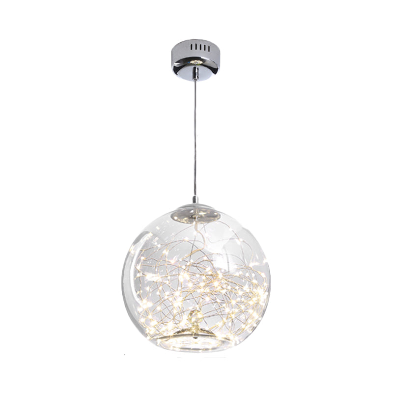 Contemporary LED Pendant Light with Amber/Smoke Grey Glass Globe/Cylinder/Oval - Ideal for Living Room
