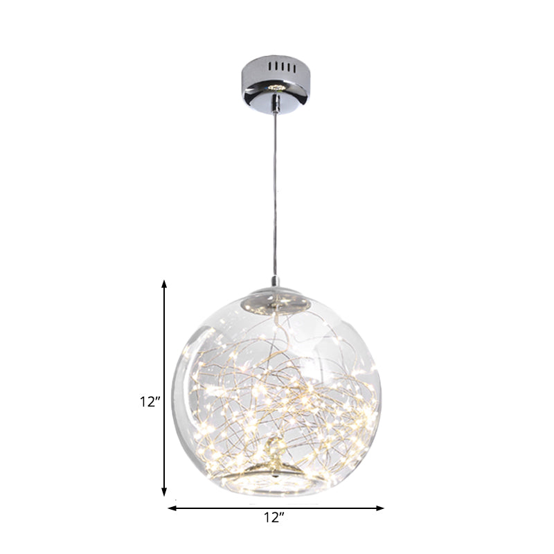 Contemporary LED Pendant Light with Amber/Smoke Grey Glass Globe/Cylinder/Oval - Ideal for Living Room