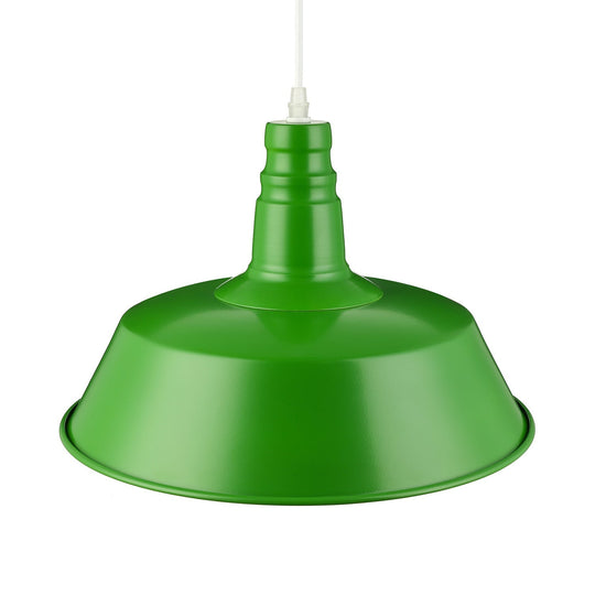 Suspension de salon de grange - Lampe suspendue en métal de style industriel de 10/14 pouces de large à 1 ampoule (rose/jaune) avec cordon réglable