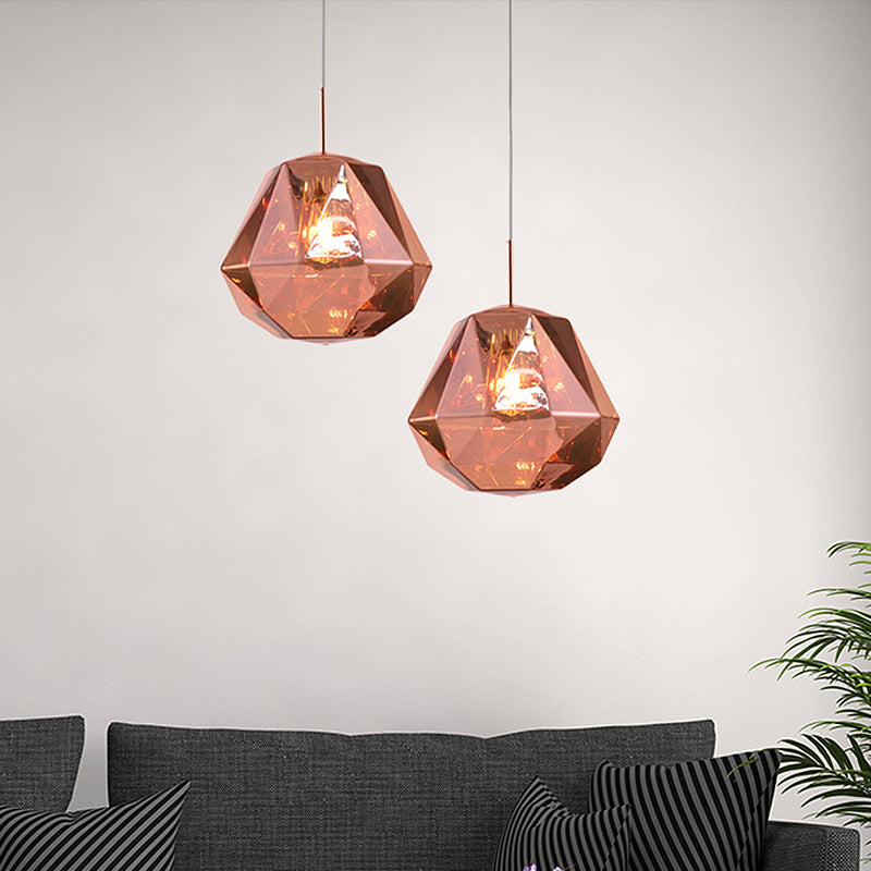 Contemporary 1-Light Pendant Lamp – Acrylic Shade in Black/Silver/Blue Diamond – Ceiling Hanging Light