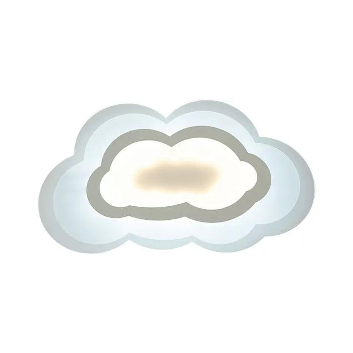 White Acrylic Cloud Ceiling Flush Mount Light with Simple Teen Style