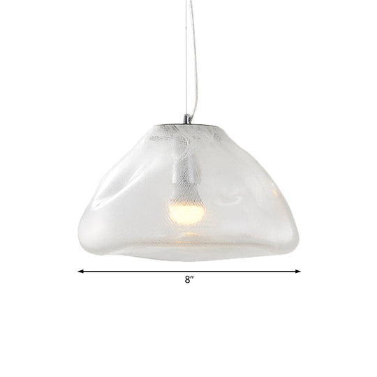 Modern Glass Pendant Light - Irregular Melt Design - Silver/Red/Blue - Living Room Ceiling Light - 8"/12" Wide