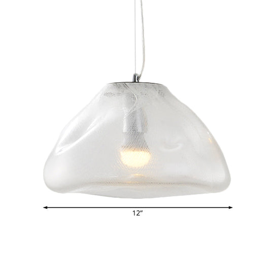 Modern Glass Pendant Light - Irregular Melt Design - Silver/Red/Blue - Living Room Ceiling Light - 8"/12" Wide