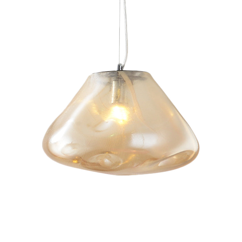 Modern Glass Pendant Light - Irregular Melt Design - Silver/Red/Blue - Living Room Ceiling Light - 8"/12" Wide