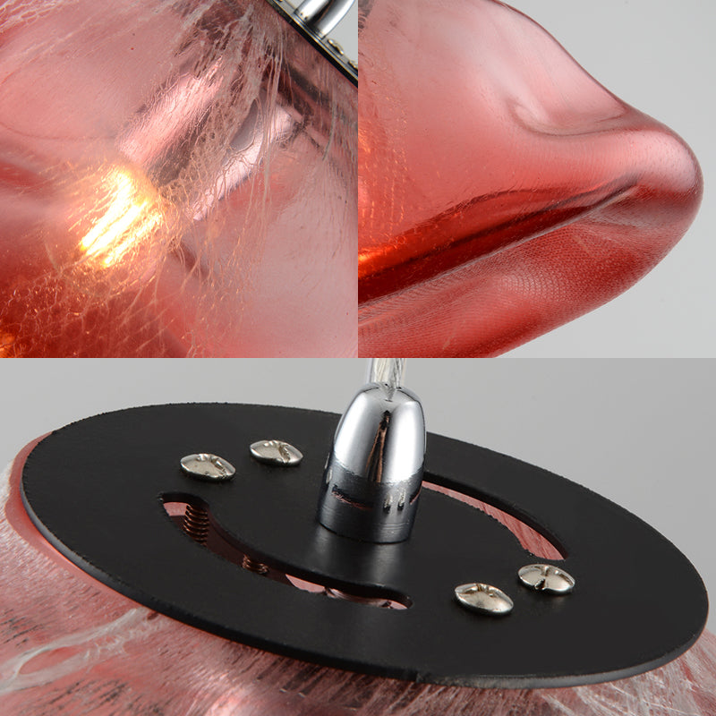 Modern Glass Pendant Light - Irregular Melt Design - Silver/Red/Blue - Living Room Ceiling Light - 8"/12" Wide