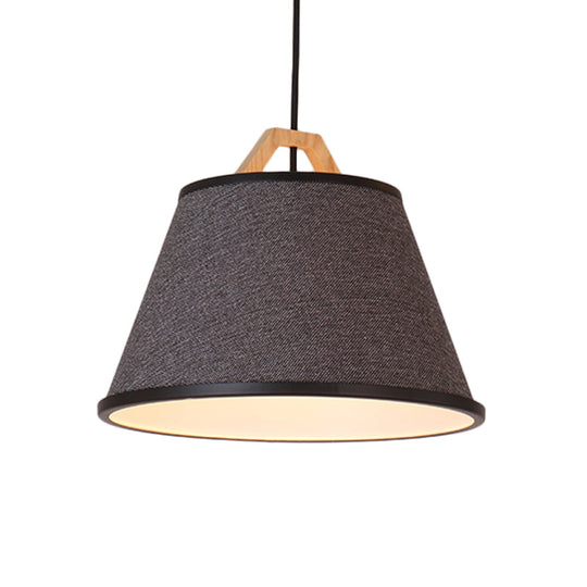 Minimalist Barrel Pendant Light in Gray/Flaxen - Elegant Dining Room Suspension Light