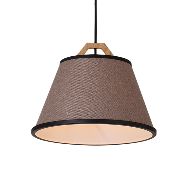 Minimalist Barrel Pendant Light in Gray/Flaxen - Elegant Dining Room Suspension Light