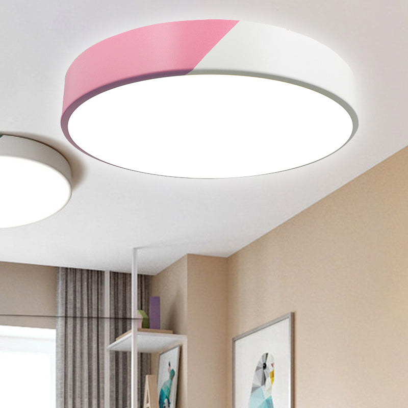 Sleek Round Flush Mount Nordic Design Ceiling Lamp with Acrylic Shade for Dining Room