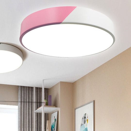 Sleek Round Flush Mount Nordic Design Ceiling Lamp with Acrylic Shade for Dining Room