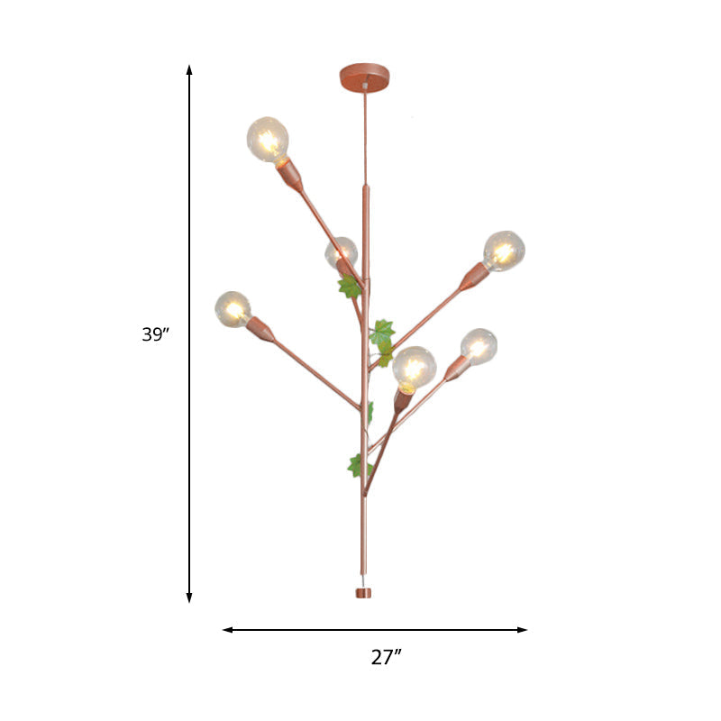 Modern Metal Branch Pendant Lamp - 3/6 Lights - Gold/Rose Gold - Ideal for Dining Room