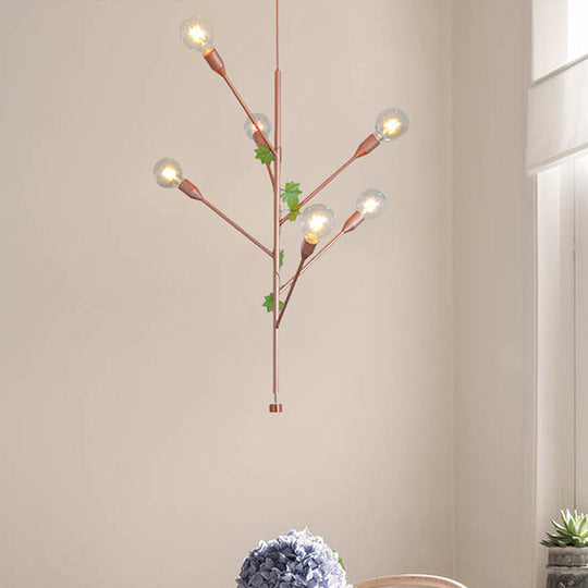 Modern Metal Branch Pendant Lamp - 3/6 Lights - Gold/Rose Gold - Ideal for Dining Room