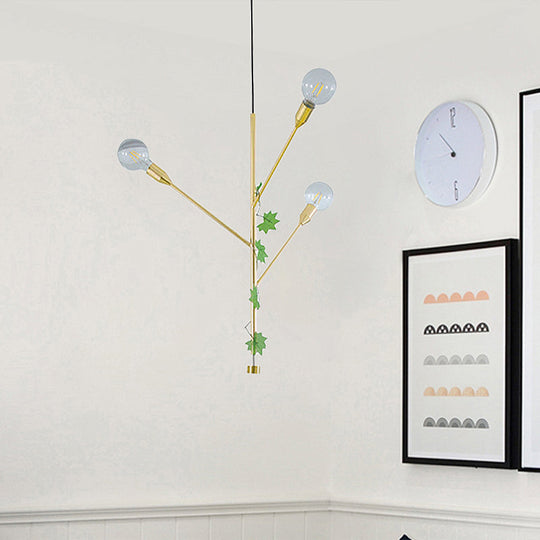 Modern Metal Branch Pendant Lamp - 3/6 Lights - Gold/Rose Gold - Ideal for Dining Room