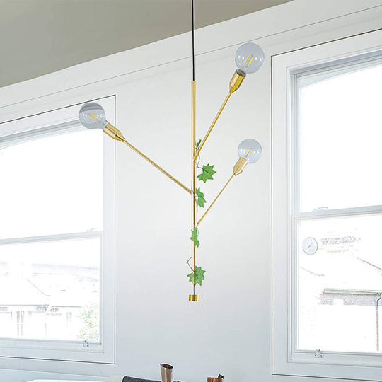 Modern Metal Branch Pendant Lamp - 3/6 Lights - Gold/Rose Gold - Ideal for Dining Room