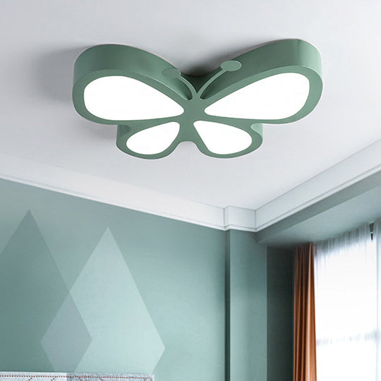 Butterfly Acrylic Metal LED Ceiling Light for Child's Bedroom - Flush Mount