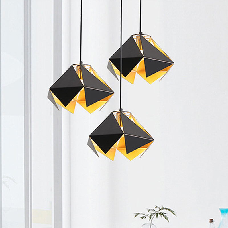 Modern Geometric Glass Hanging Ceiling Light - 1-Light Black Design For Dining Room 8.5 Or 12.5 Wide