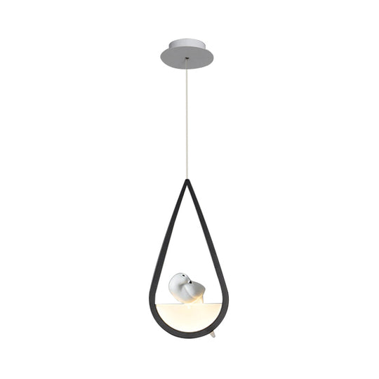 Lampe suspendue en acrylique en forme de goutte d'eau : 1/2/3 lumières | Noir/blanc | Lumière chaude/blanche | Suspension de salle à manger