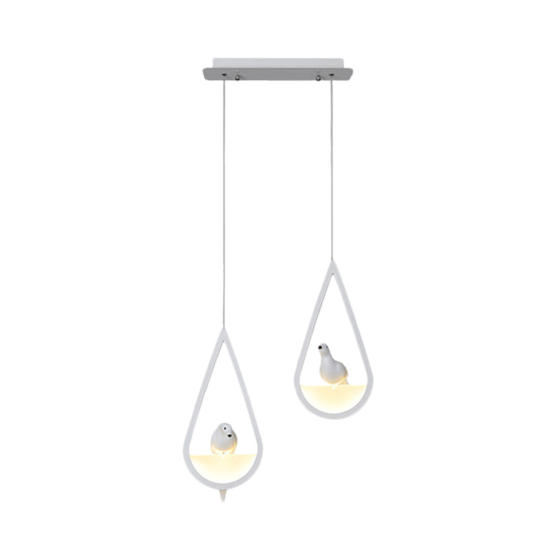 Lampe suspendue en acrylique en forme de goutte d'eau : 1/2/3 lumières | Noir/blanc | Lumière chaude/blanche | Suspension de salle à manger