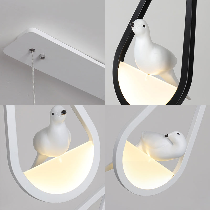Lampe suspendue en acrylique en forme de goutte d'eau : 1/2/3 lumières | Noir/blanc | Lumière chaude/blanche | Suspension de salle à manger
