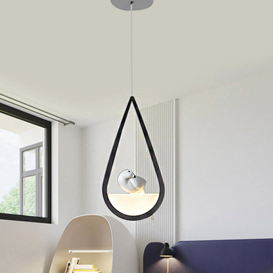 Lampe suspendue en acrylique en forme de goutte d'eau : 1/2/3 lumières | Noir/blanc | Lumière chaude/blanche | Suspension de salle à manger