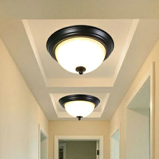 Frost Glass LED Flush Ceiling Light - Vintage Living Room Flush Mount Fixture