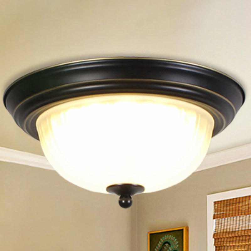Frost Glass LED Flush Ceiling Light - Vintage Living Room Flush Mount Fixture