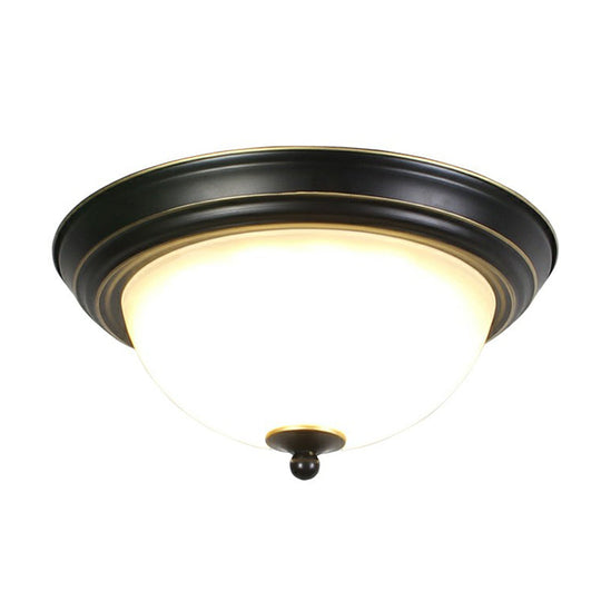Frost Glass LED Flush Ceiling Light - Vintage Living Room Flush Mount Fixture