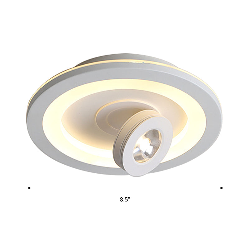 Modern LED Flush Mount Ceiling Light in Acrylic Square/Round Shape - Warm/White Light, Black or White Fixture