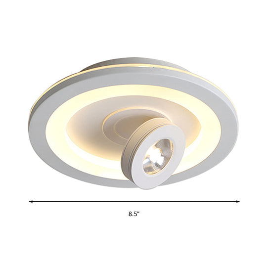 Modern LED Flush Mount Ceiling Light in Acrylic Square/Round Shape - Warm/White Light, Black or White Fixture