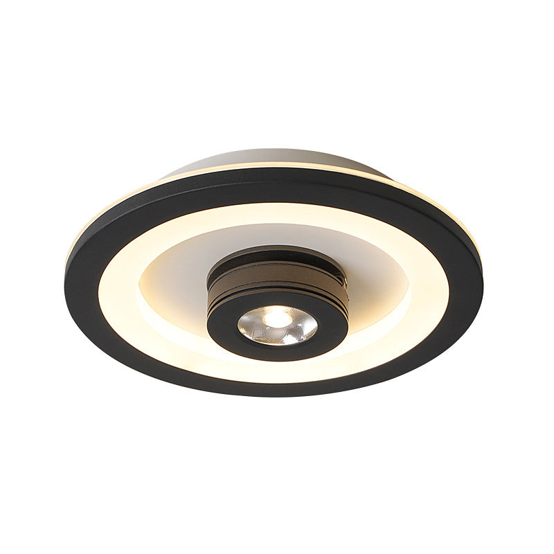 Modern LED Flush Mount Ceiling Light in Acrylic Square/Round Shape - Warm/White Light, Black or White Fixture