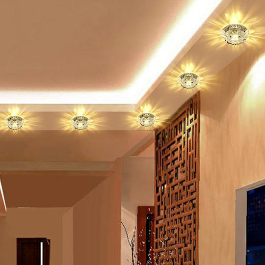 Blossom Crystal Flush Mount Led Ceiling Light For Entryway