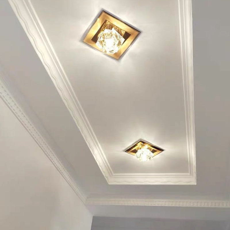 Crystal Gem LED Ceiling Light for Foyers and Hallways - Simple and Stylish Flush Mount