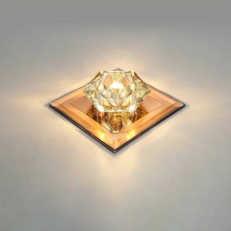 Crystal Gem LED Ceiling Light for Foyers and Hallways - Simple and Stylish Flush Mount