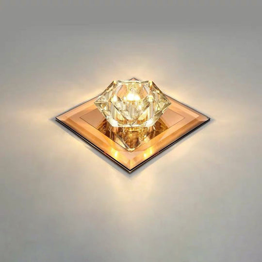 Crystal Gem LED Ceiling Light for Foyers and Hallways - Simple and Stylish Flush Mount