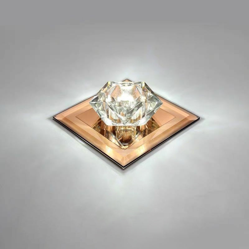 Crystal Gem LED Ceiling Light for Foyers and Hallways - Simple and Stylish Flush Mount