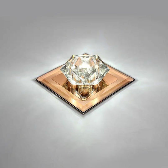 Crystal Gem LED Ceiling Light for Foyers and Hallways - Simple and Stylish Flush Mount