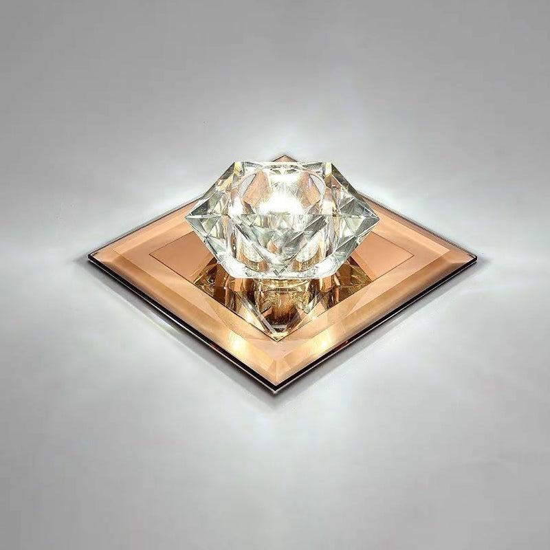 Crystal Gem LED Ceiling Light for Foyers and Hallways - Simple and Stylish Flush Mount
