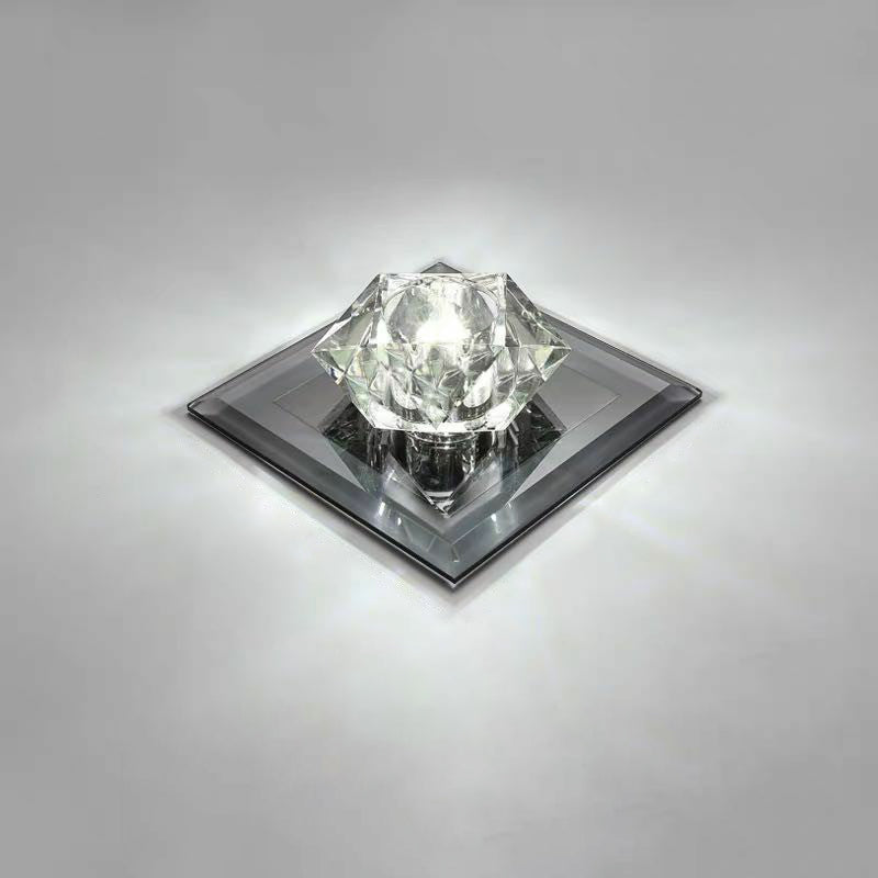 Crystal Gem LED Ceiling Light for Foyers and Hallways - Simple and Stylish Flush Mount