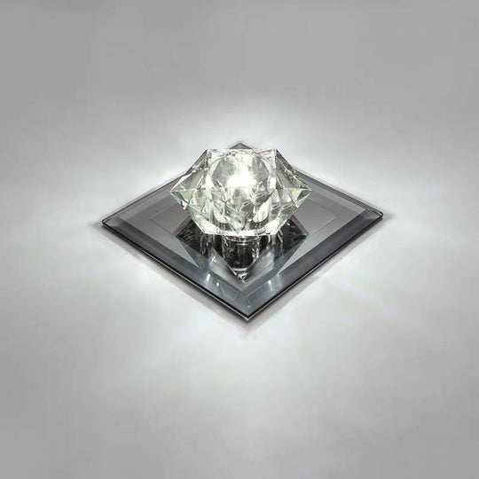 Crystal Gem LED Ceiling Light for Foyers and Hallways - Simple and Stylish Flush Mount