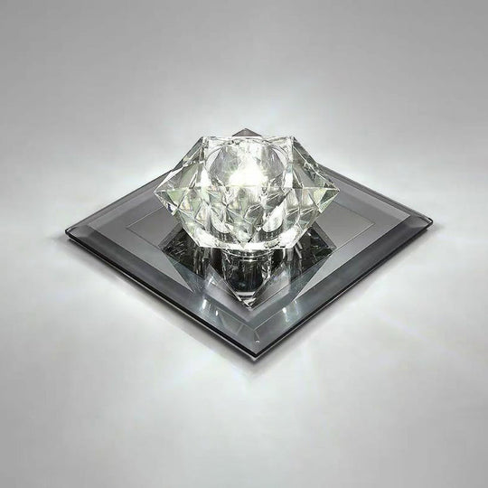 Crystal Gem LED Ceiling Light for Foyers and Hallways - Simple and Stylish Flush Mount