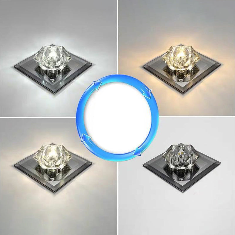 Crystal Gem LED Ceiling Light for Foyers and Hallways - Simple and Stylish Flush Mount
